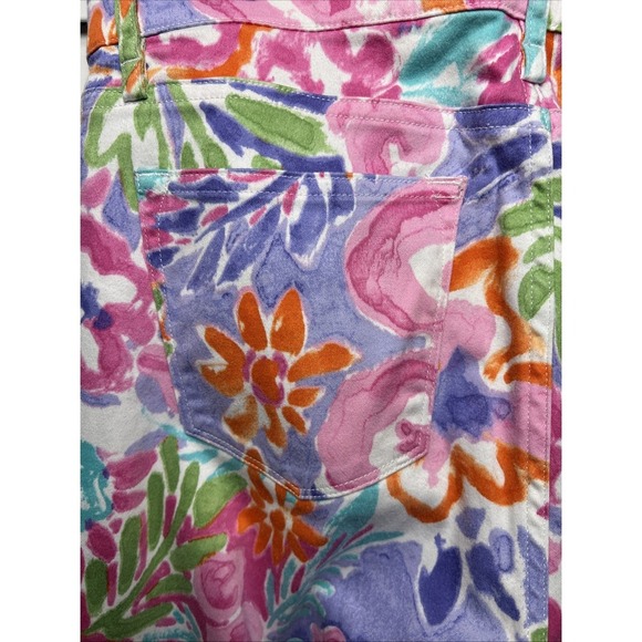 Lauren Ralph Lauren Floral Colorful Straight Leg Stretch Vacation Pants Size 6P - Picture 7 of 9